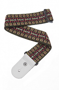 Planet Waves 50G00 Woven Ремень для гитары текстильный, без наплечника, рисунок "Hootenanny Yellow"