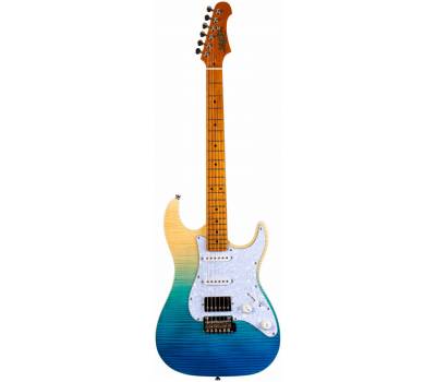JET JS-450 TBL - ýëåêòðîãèòàðà, Stratocaster, êîðïóñ ëèïà/òîï êëåí, 22 ëàäà, HSS, tremolo, öâåò TBL