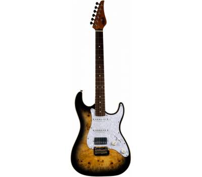 JET JS-450Q TBR - ýëåêòðîãèòàðà, Stratocaster, êîðïóñ ëèïà/ òèãðîâûé êëåí, 22 ëàäà, HSS