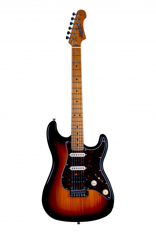 JET JS-400 SB - ýëåêòðîãèòàðà, Stratocaster, êîðïóñ ëèïà, 22 ëàäà, HSS, tremolo, öâåò SB