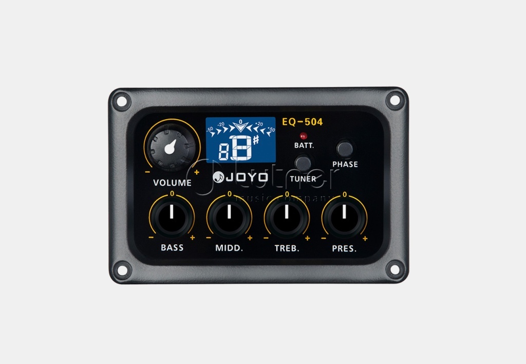 Joyo EQ-504-F Çâóêîñíèìàòåëü äëÿ àêóñòè÷åñêèõ ãèòàð ñ 4-õ ïîëîñíûì ýêâàëàéçåðîì è òþíåðîì