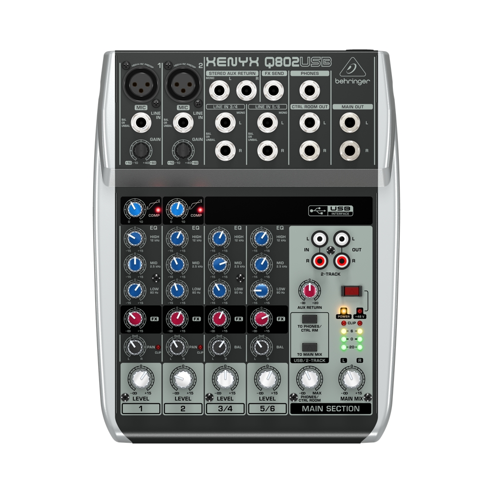 Behringer Q802USB - 2  , 1 FX , 1  Aux ,2-Bus, . USB