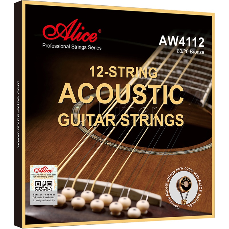 Alice AW4112-SL Êîìïëåêò ñòðóí äëÿ 12-ñòðóííîé àêóñòè÷åñêîé ãèòàðû, áðîíçà 80/20, 10-47