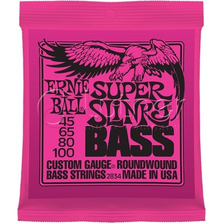 Ernie Ball 2834 Super Slinky Bass Êîìïëåêò ñòðóí äëÿ áàñ-ãèòàðû, 45-100, íèêåëü