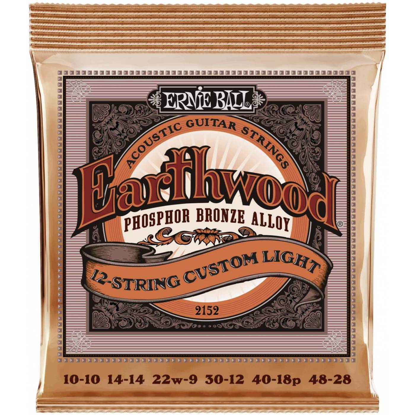 ERNIE BALL 2152 Earthwood Phosphor Bronze Custom Light 10-46 - 