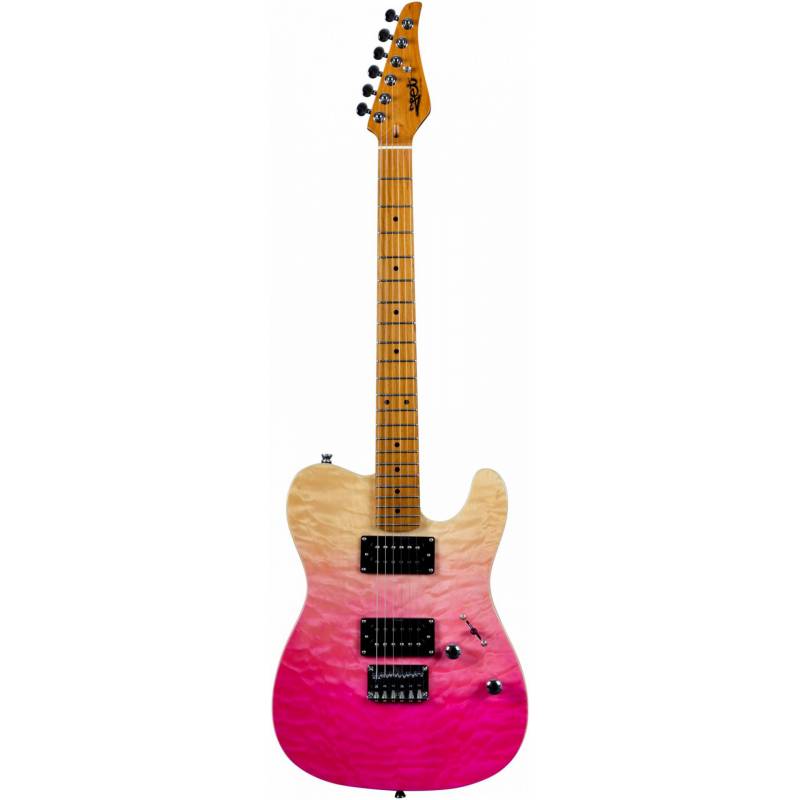 JET JT-450 QTPK (JS-480 P) - ýëåêòðîãèòàðà, Telecaster, êîðïóñ - îëüõà, òîï òèãðîâûé êëåí, öâåò PK