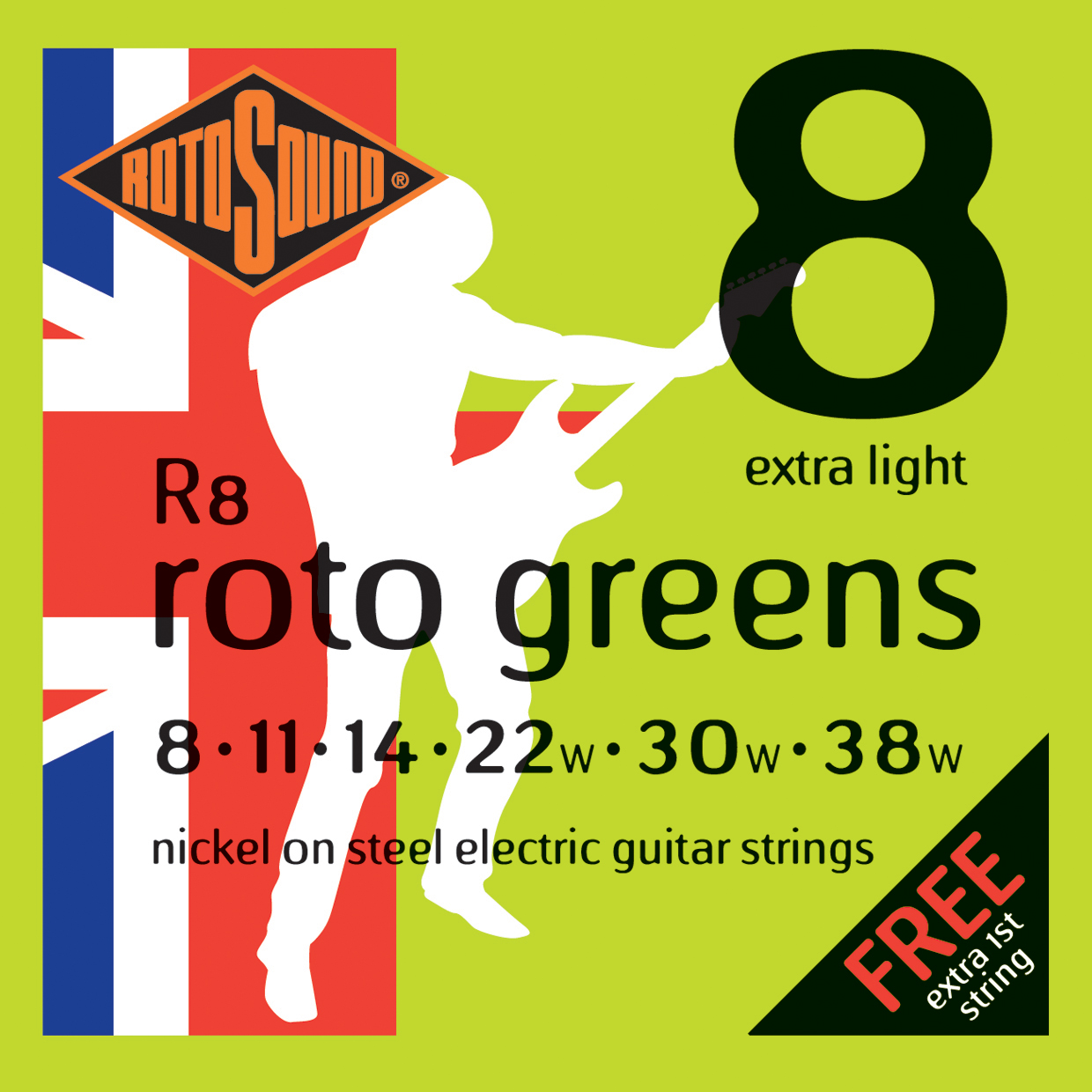 ROTOSOUND R8 STRINGS NICKEL EXTRA LIGHT   ,  , 8-38