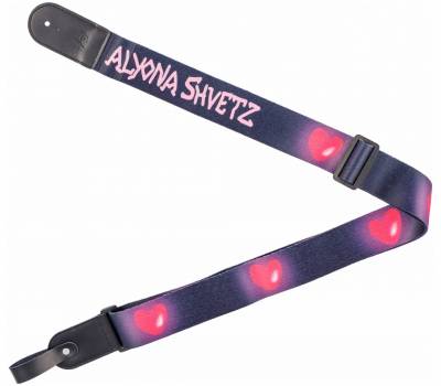 FLIGHT FSG-50 ALYONA SHVETZ TOXIC ðåìåíü äëÿ àêóñòè÷åñêîé è ýëåêòðîãèòàðû, öâåò ÷åðíûé ñ ñåðäöàìè