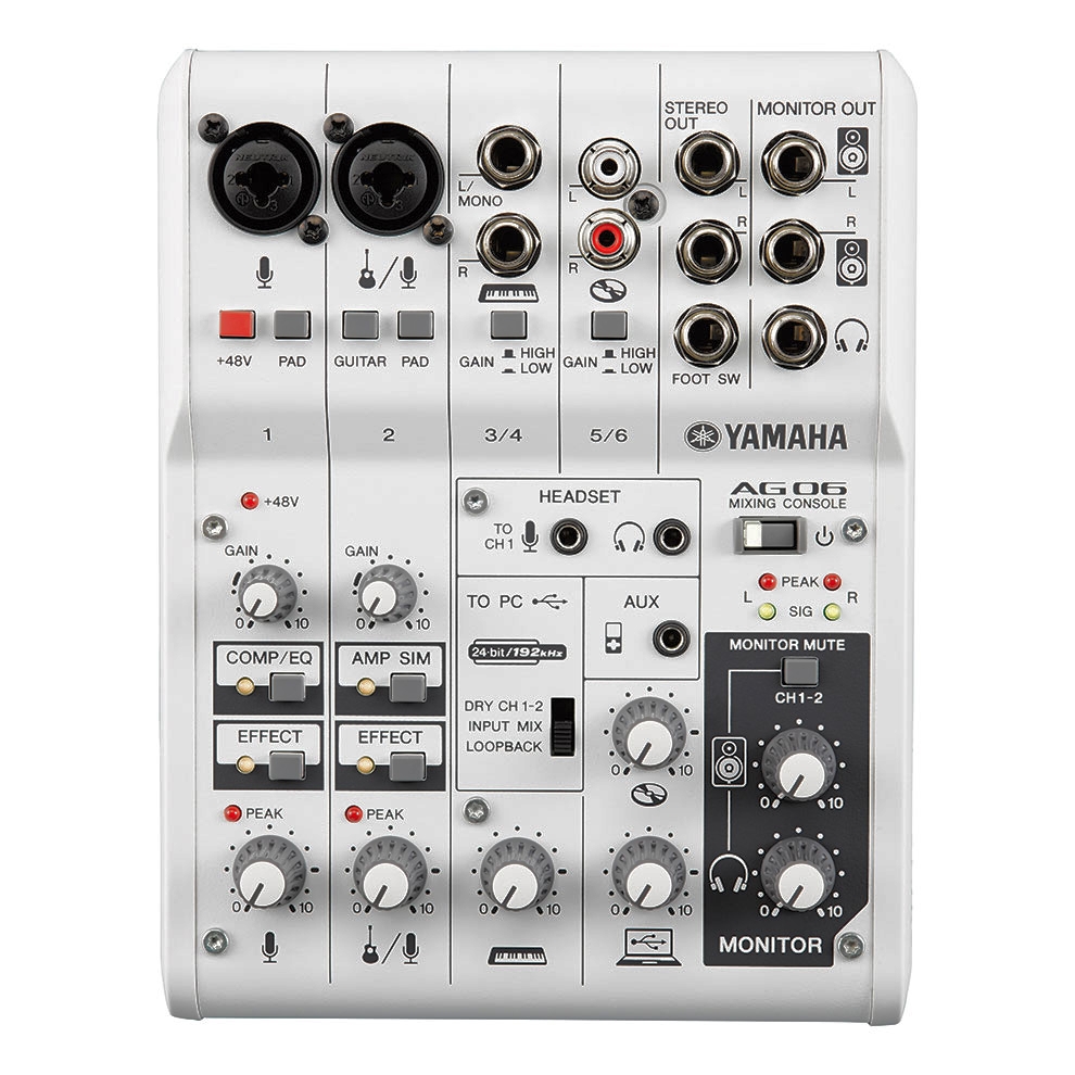 Yamaha AG06 -  , 2 ./. ., 2 ., 1 AUX, D-PRE , USB Audio, DSP