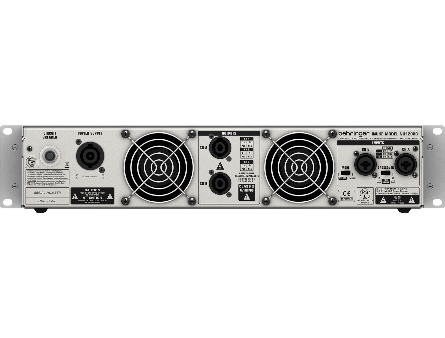 Behringer NU12000 -  , 26000  2 ,23400  4 , 2x1700   8 