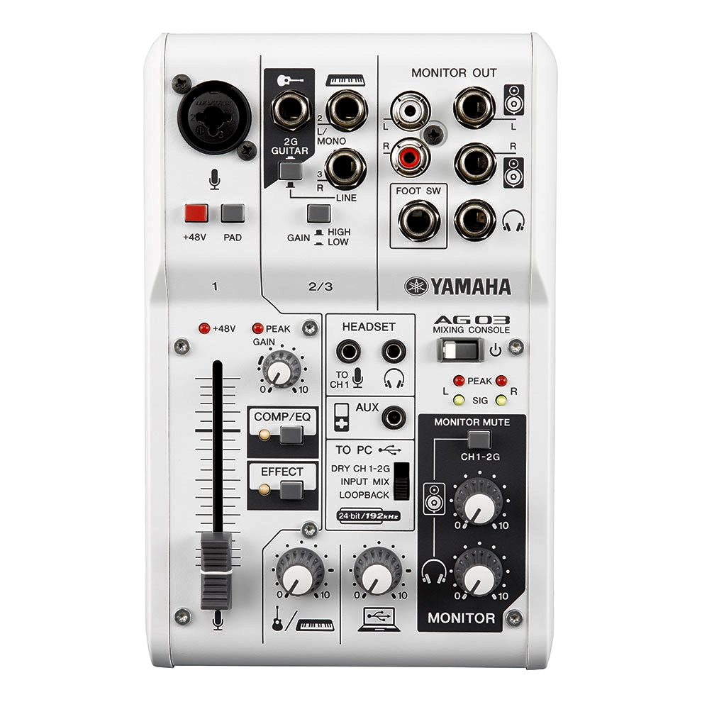Yamaha AG03 -  , 1 ./. ., 1 ., 1 AUX, D-PRE , USB Audio, DSP