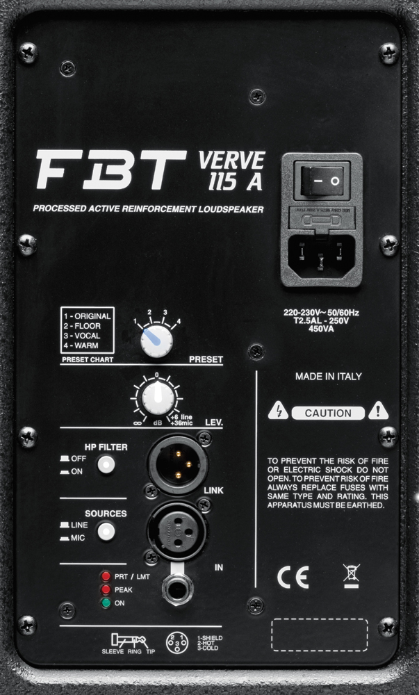 FBT Verve 115A -  -,   350+80.,45-20,125db SPL