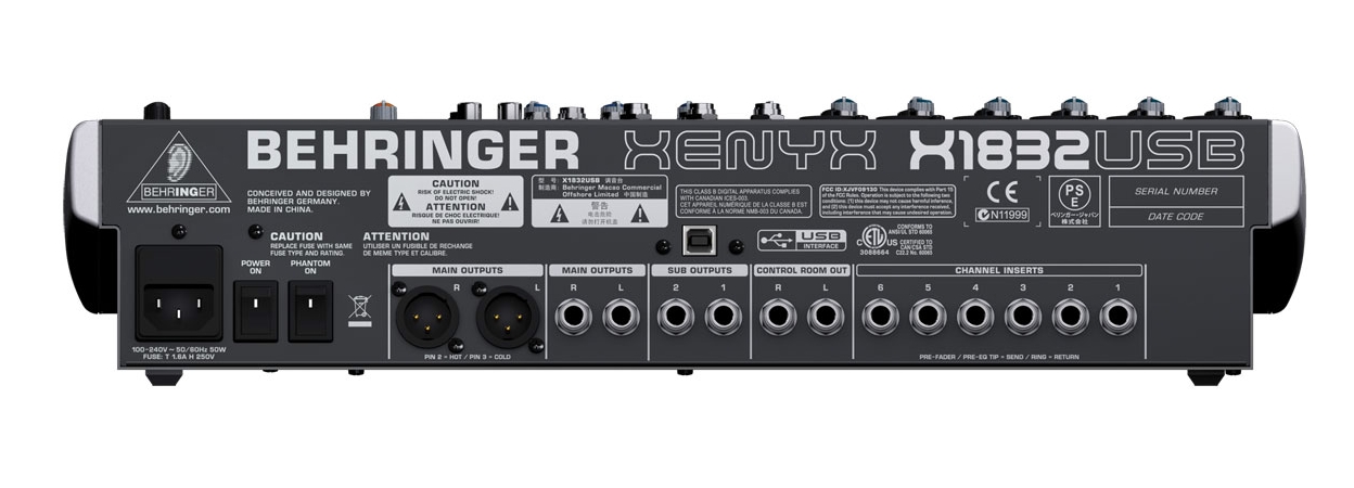 Behringer X1832USB -,6 ,4 ,3 AUX-, , 3D ,,USB